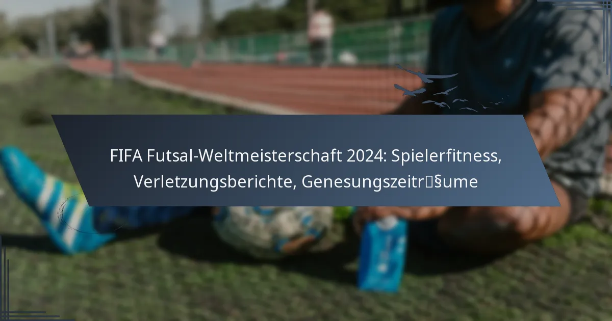 FIFA Futsal-Weltmeisterschaft 2024: Spielerfitness, Verletzungsberichte, Genesungszeiträume