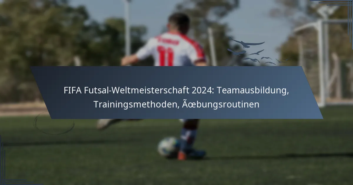 FIFA Futsal-Weltmeisterschaft 2024: Teamausbildung, Trainingsmethoden, Übungsroutinen