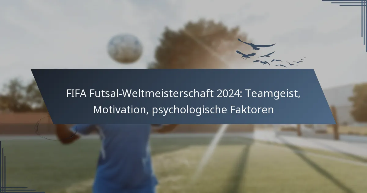 FIFA Futsal-Weltmeisterschaft 2024: Teamgeist, Motivation, psychologische Faktoren