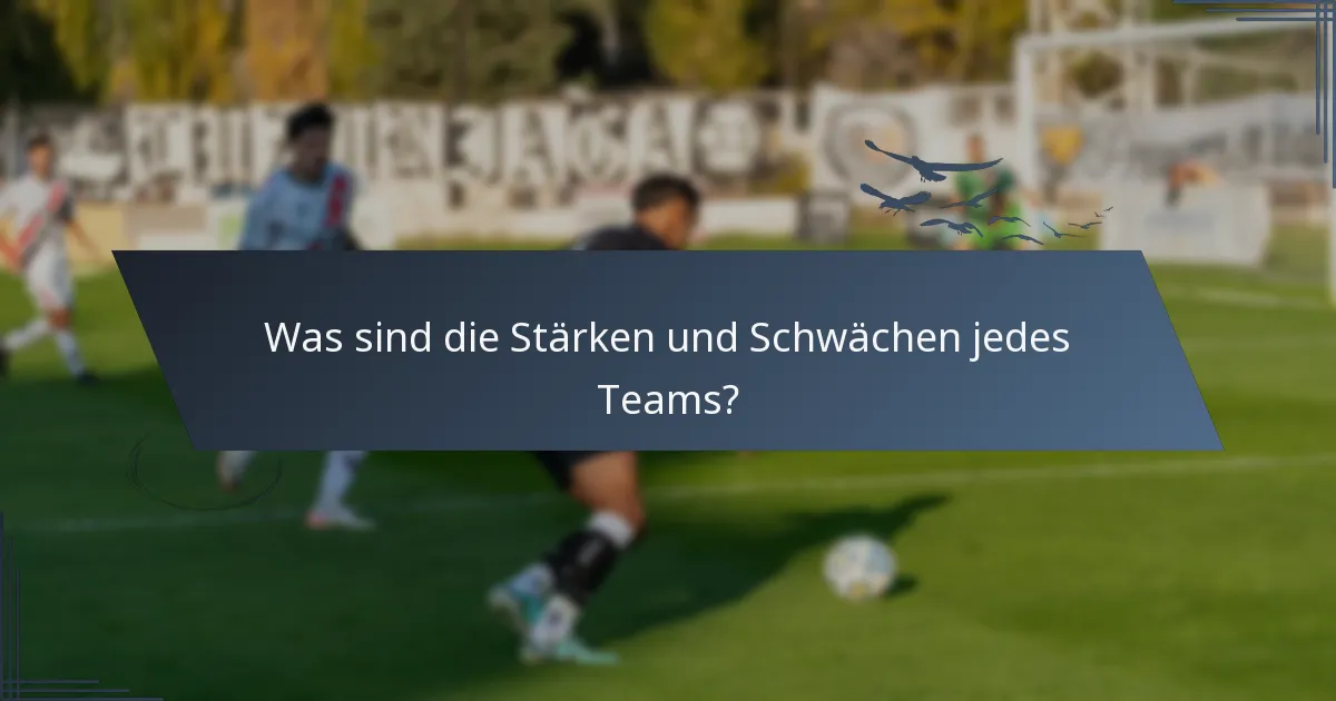 Was sind die Stärken und Schwächen jedes Teams?