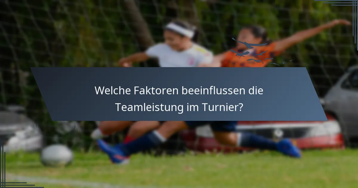 Welche Faktoren beeinflussen die Teamleistung im Turnier?